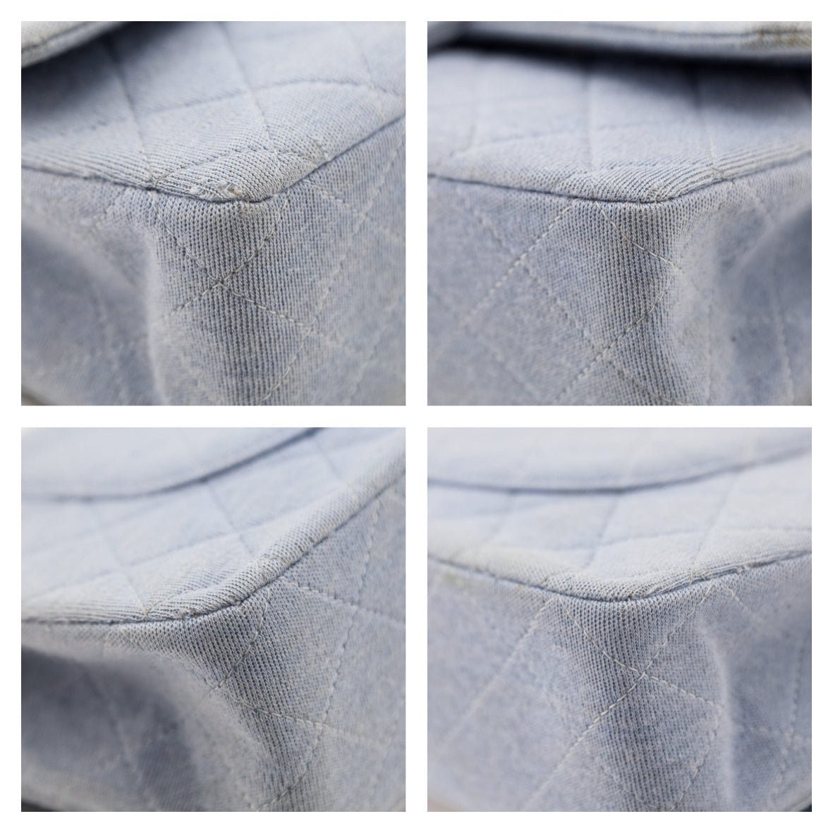Chanel Blue Jersey Quilted Medium Double Flap - Love that Bag etc - Preowned Authentic Designer Handbags Preloved Fashions