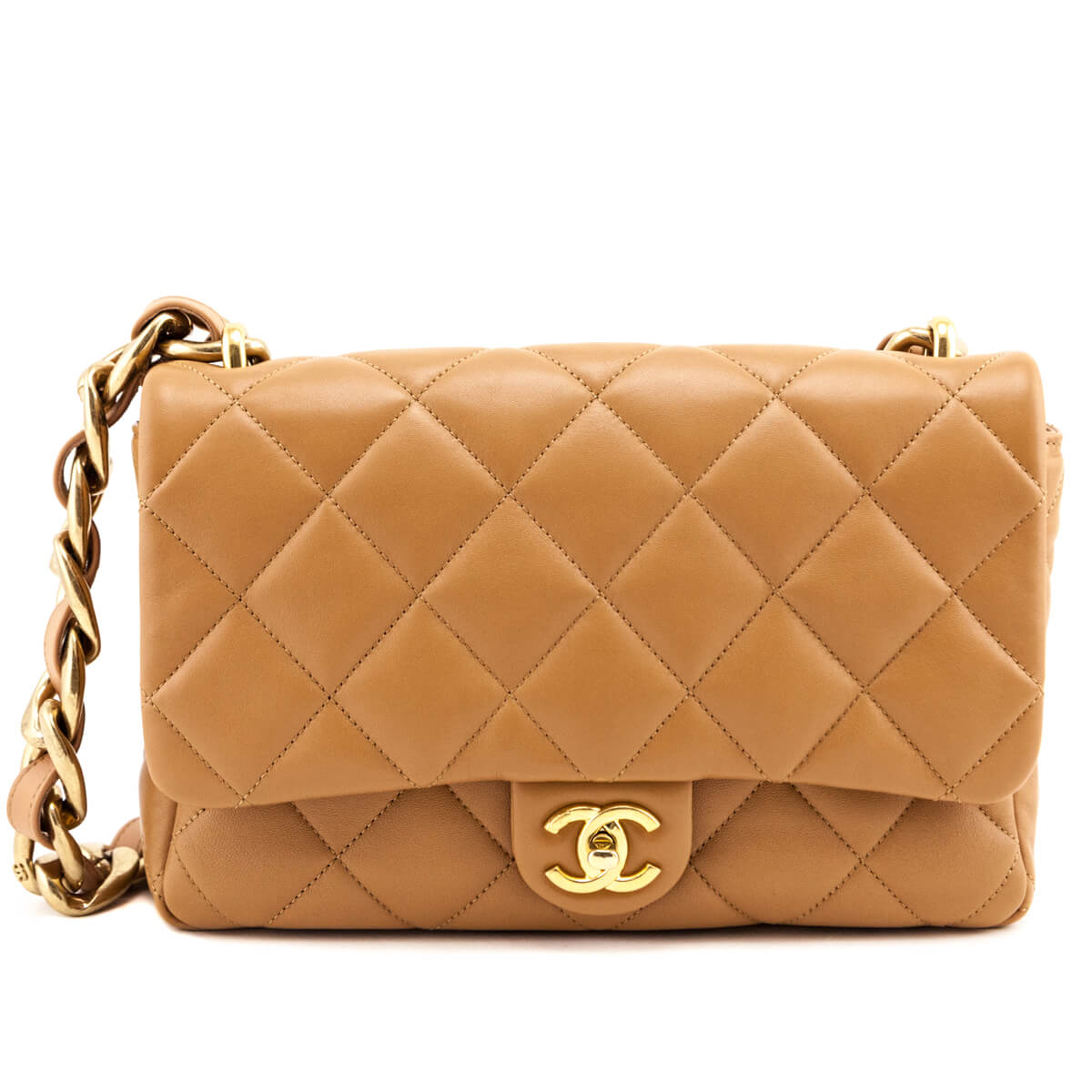 Chanel Brown Lambskin Quilted Large CC Funky Town Flap - Love that Bag etc - Preowned Authentic Designer Handbags Preloved Fashions