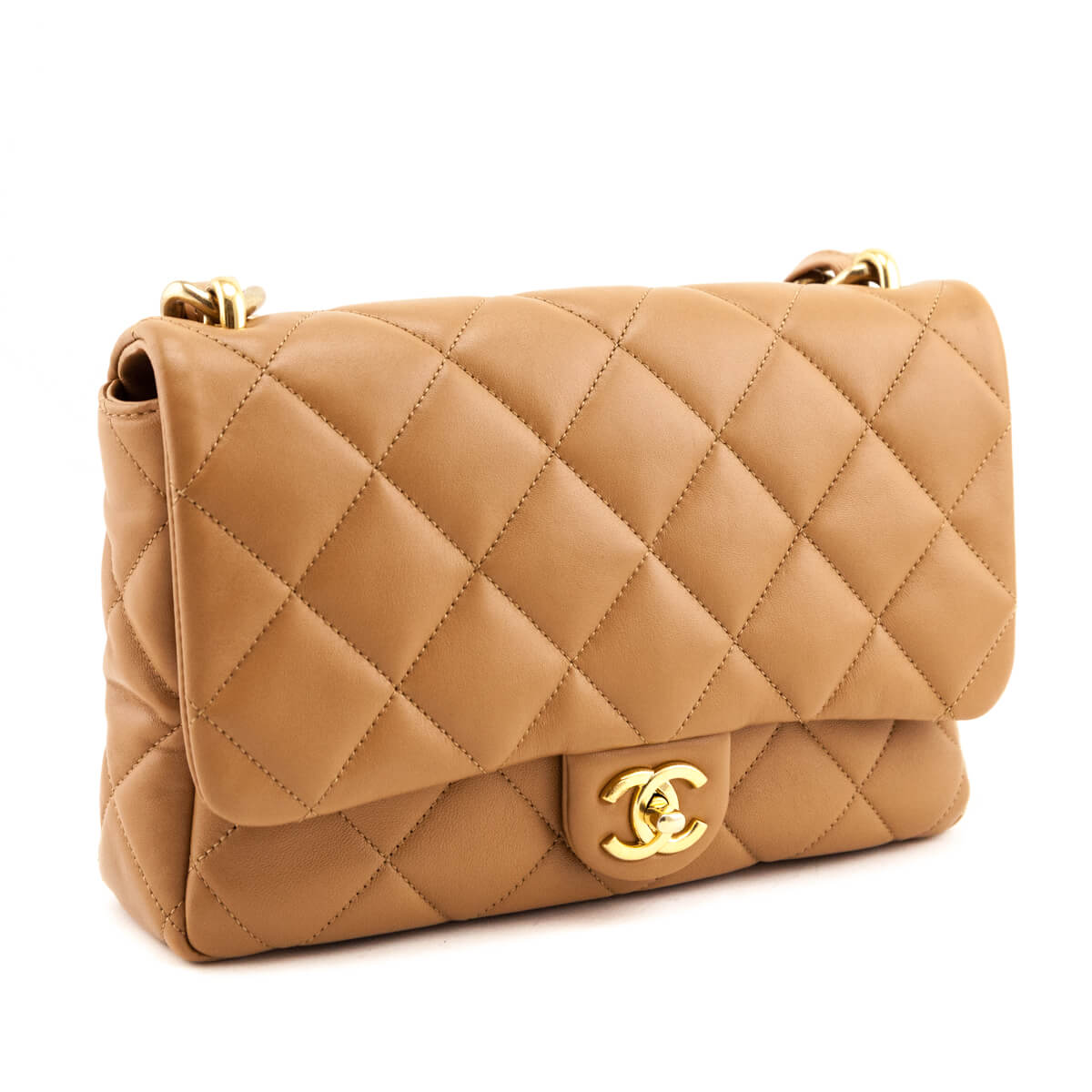 Chanel Brown Lambskin Quilted Large CC Funky Town Flap - Love that Bag etc - Preowned Authentic Designer Handbags Preloved Fashions