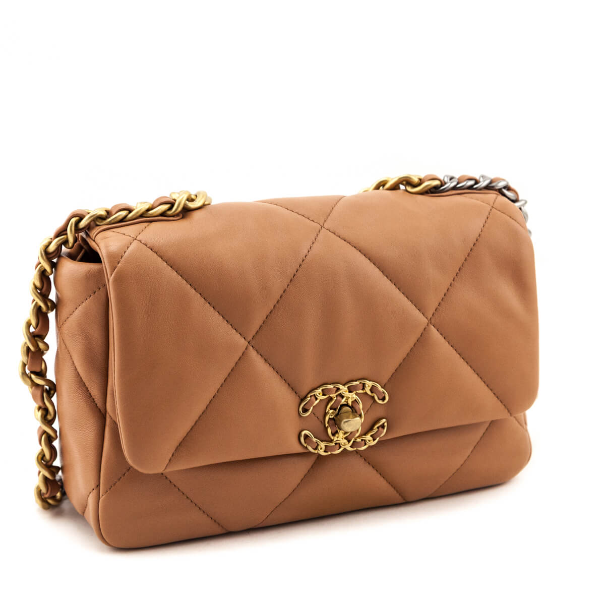 Chanel Brown Lambskin Quilted Medium Chanel 19 Flap Bag - Love that Bag etc - Preowned Authentic Designer Handbags Preloved Fashions