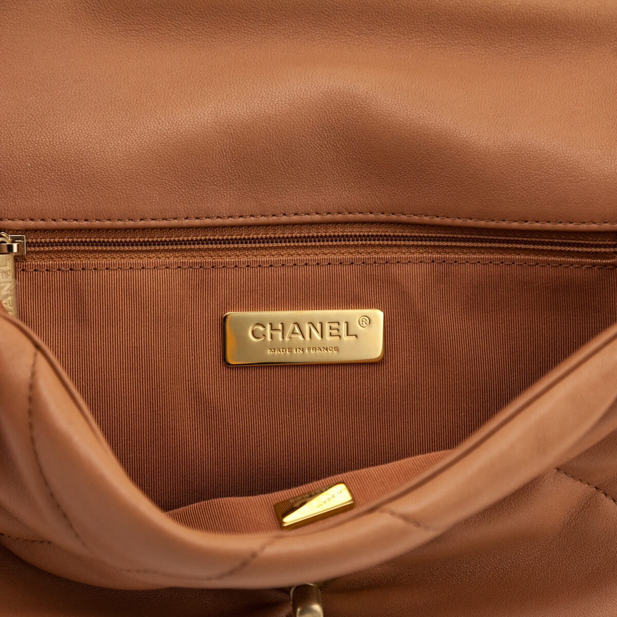 Chanel Brown Lambskin Quilted Medium Chanel 19 Flap Bag - Love that Bag etc - Preowned Authentic Designer Handbags Preloved Fashions