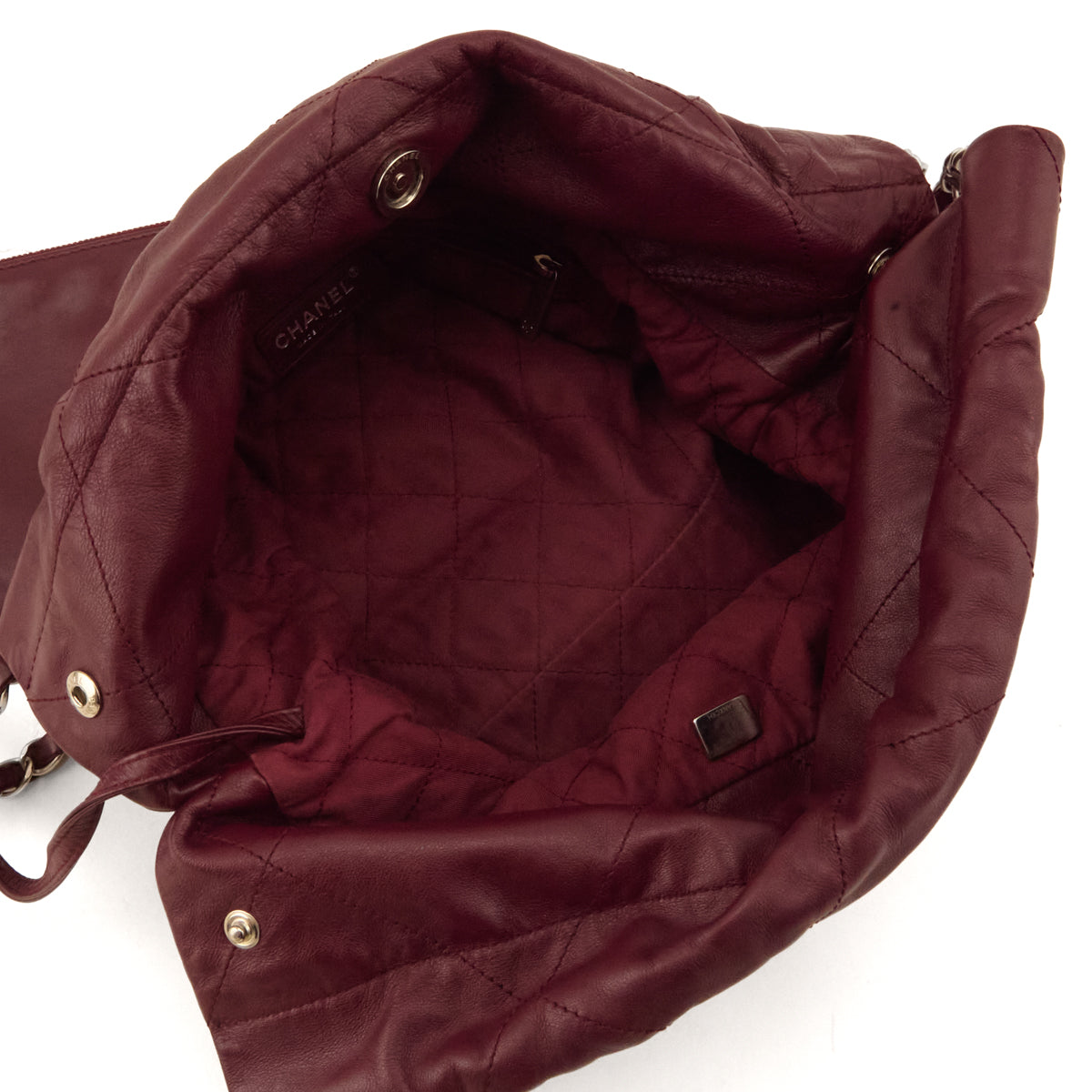 Chanel Burgundy Shiny Calfskin Quilted Small Chanel 22 Hobo - Love that Bag etc - Preowned Authentic Designer Handbags Preloved Fashions