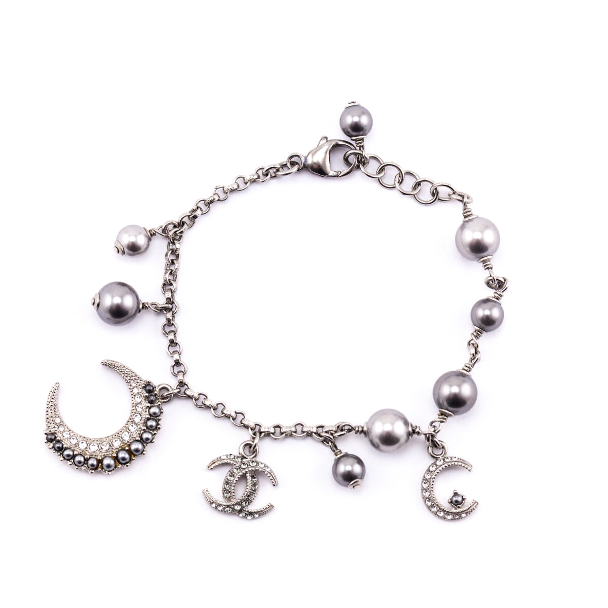Chanel Faux Pearl Crystal CC Moon 2015 Bracelet - Love that Bag etc - Preowned Authentic Designer Handbags Preloved Fashions