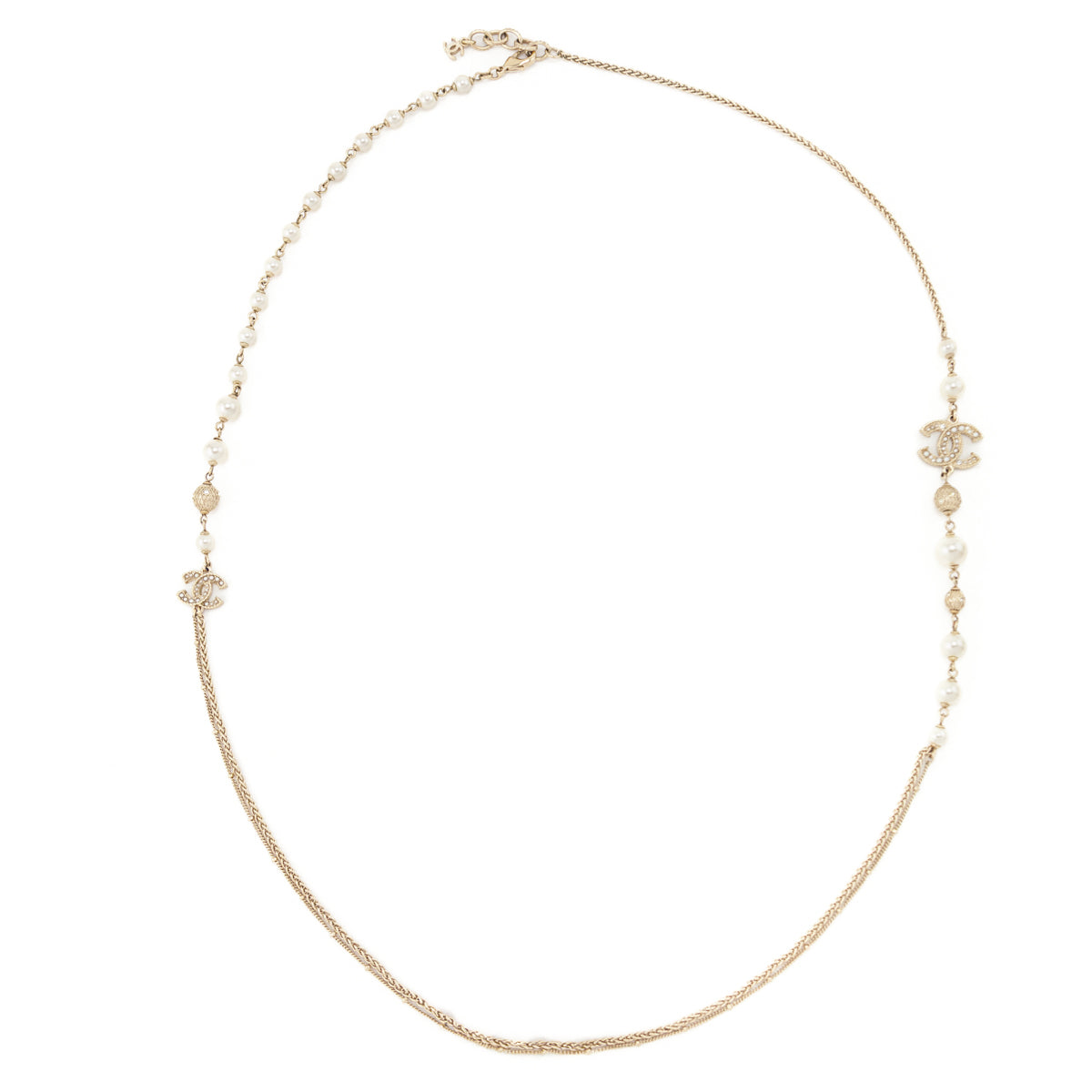 Chanel Faux Pearl Gold-Tone CC Necklace - Love that Bag etc - Preowned Authentic Designer Handbags Preloved Fashions