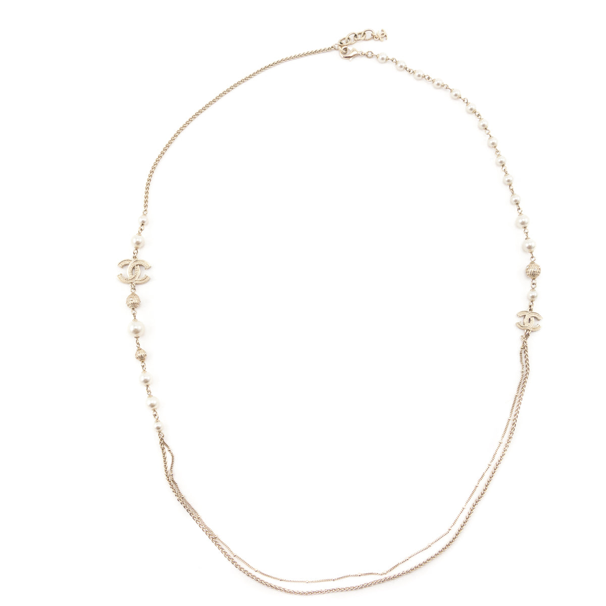 Chanel Faux Pearl Gold-Tone CC Necklace - Love that Bag etc - Preowned Authentic Designer Handbags Preloved Fashions