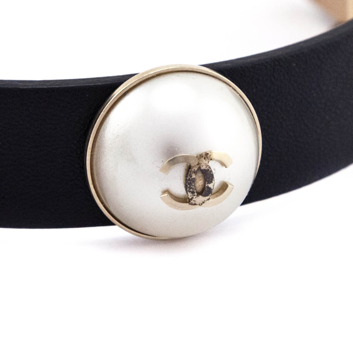 Chanel Faux Pearl Black Leather Wrap Bracelet - Love that Bag etc - Preowned Authentic Designer Handbags Preloved Fashions