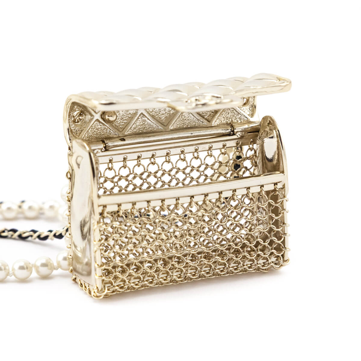 Chanel Gold-Tone Faux Pearl Chain Flap Bag Long Necklace - Love that Bag etc - Preowned Authentic Designer Handbags Preloved Fashions
