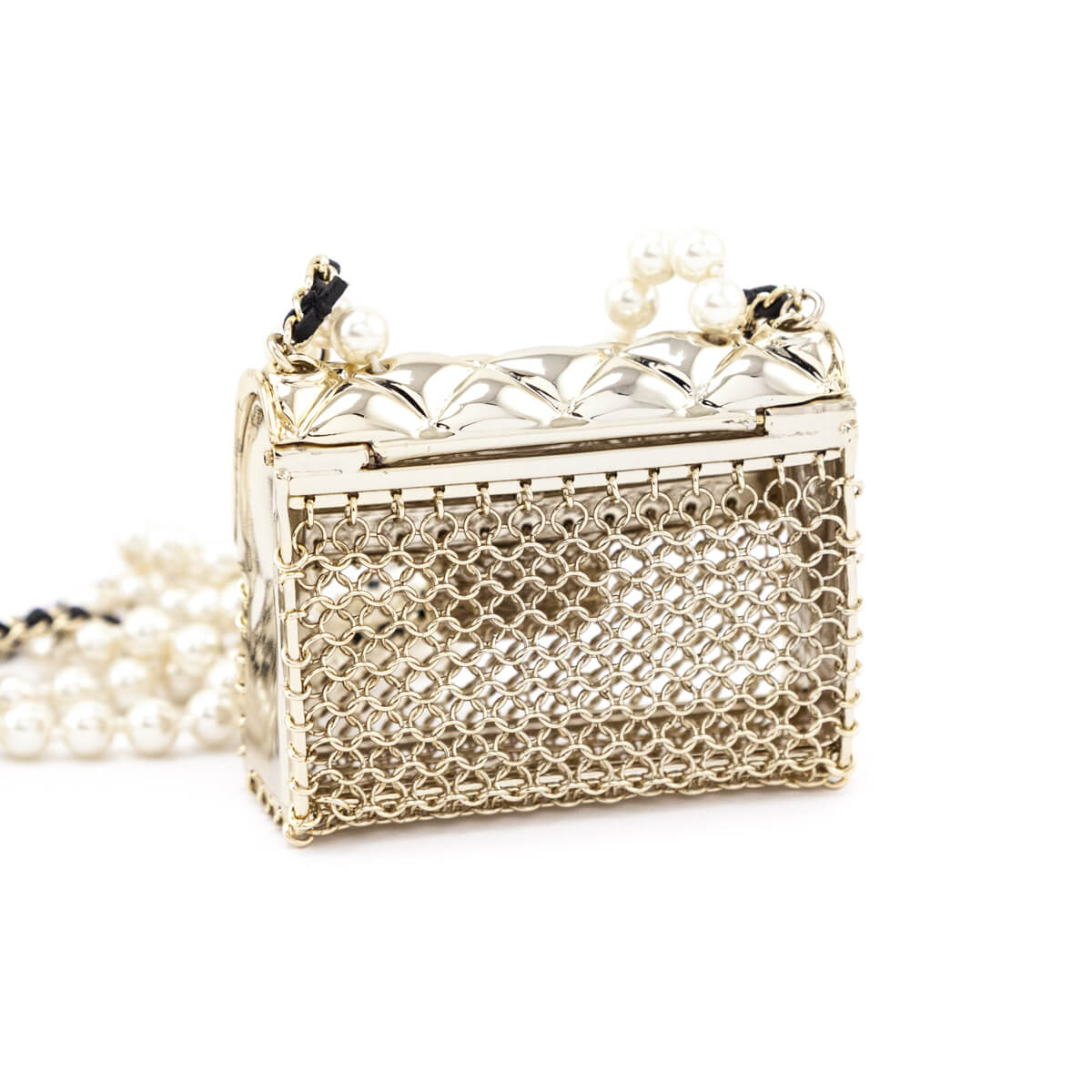 Chanel Gold-Tone Faux Pearl Chain Flap Bag Long Necklace - Love that Bag etc - Preowned Authentic Designer Handbags Preloved Fashions