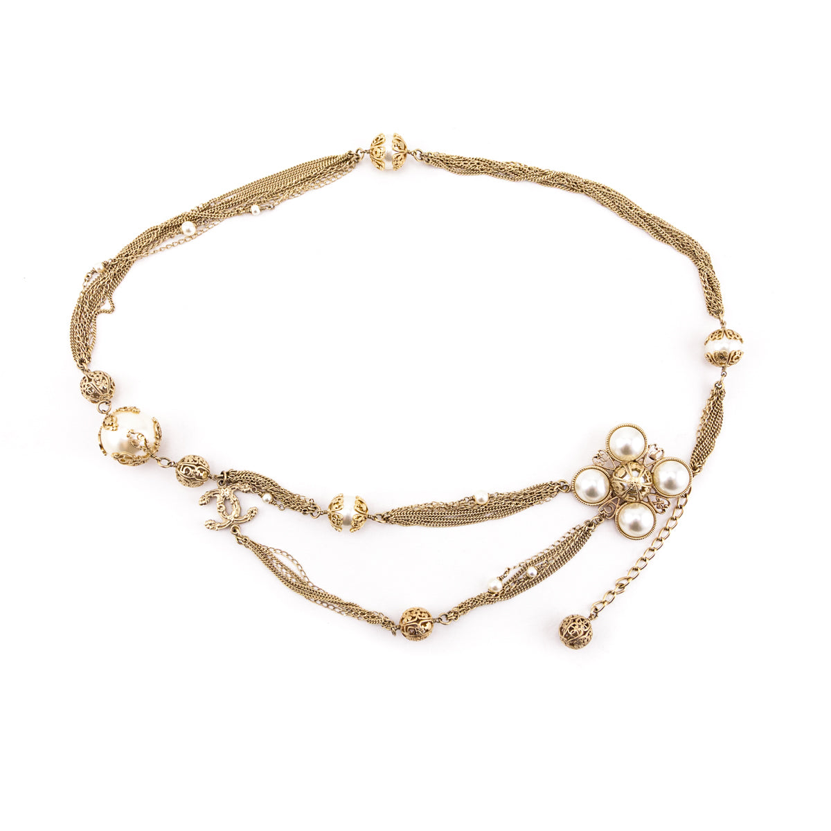 Chanel Gold Faux Pearl Multi-Chain 2006 Belt / Necklace - Love that Bag etc - Preowned Authentic Designer Handbags Preloved Fashions