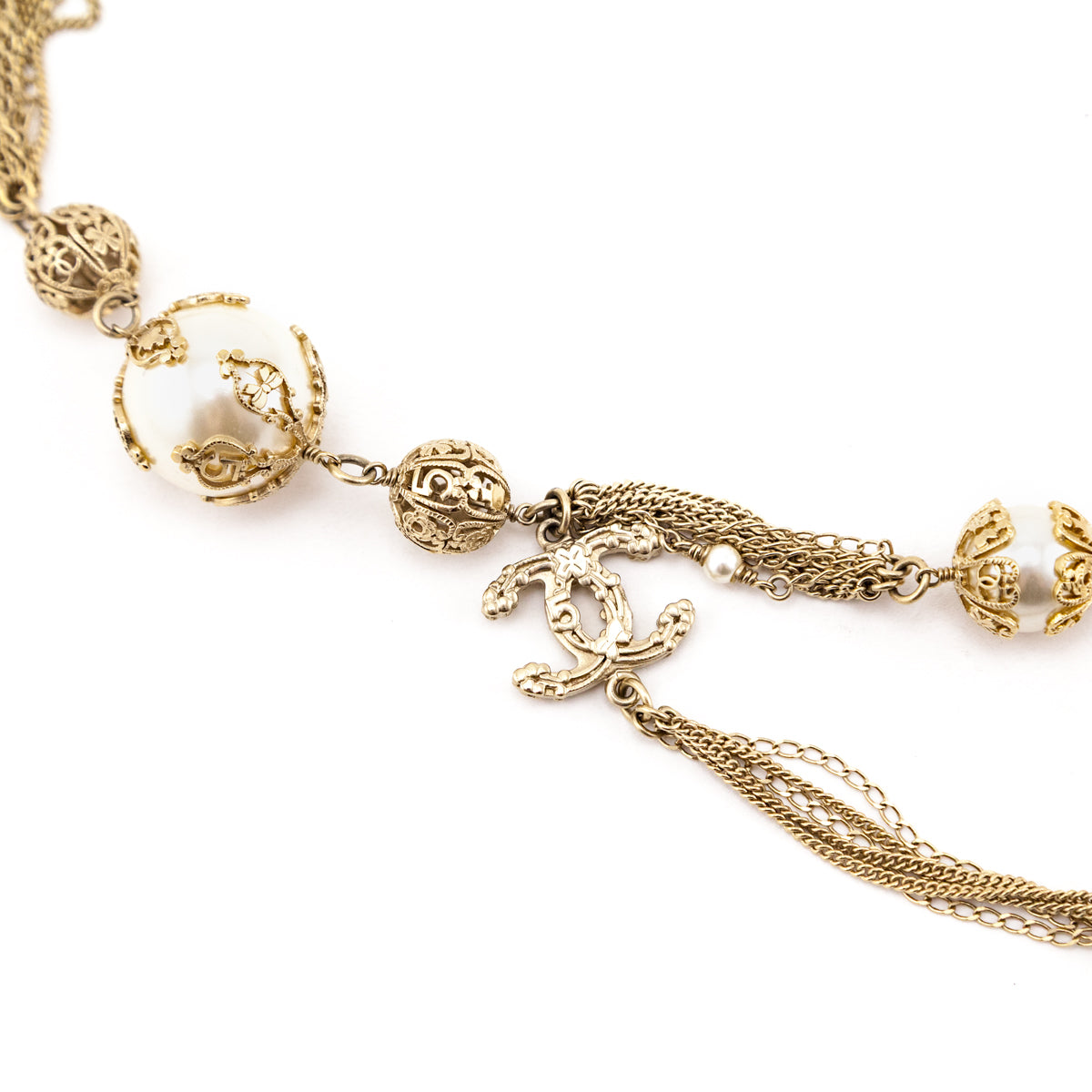 Chanel Gold Faux Pearl Multi-Chain 2006 Belt / Necklace - Love that Bag etc - Preowned Authentic Designer Handbags Preloved Fashions