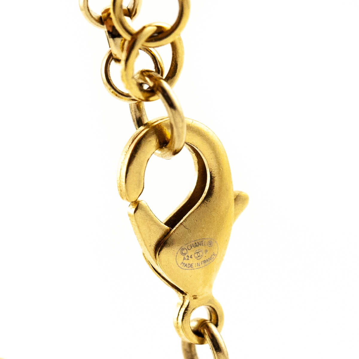 Chanel Gold Strass Heart Charm Link Bracelet - Love that Bag etc - Preowned Authentic Designer Handbags Preloved Fashions