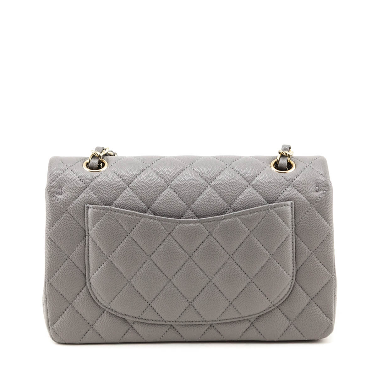 Chanel Grey Caviar Quilted Small Double Flap Bag - Love that Bag etc - Preowned Authentic Designer Handbags Preloved Fashions