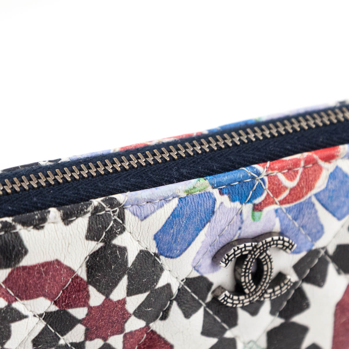 Chanel Multicolor Quilted Glazed Lambskin Small Paris Dubai Pouch - Love that Bag etc - Preowned Authentic Designer Handbags Preloved Fashions