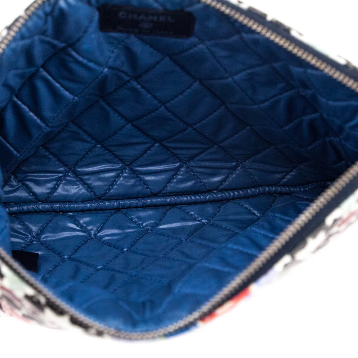 Chanel Multicolor Quilted Glazed Lambskin Small Paris Dubai Pouch - Love that Bag etc - Preowned Authentic Designer Handbags Preloved Fashions
