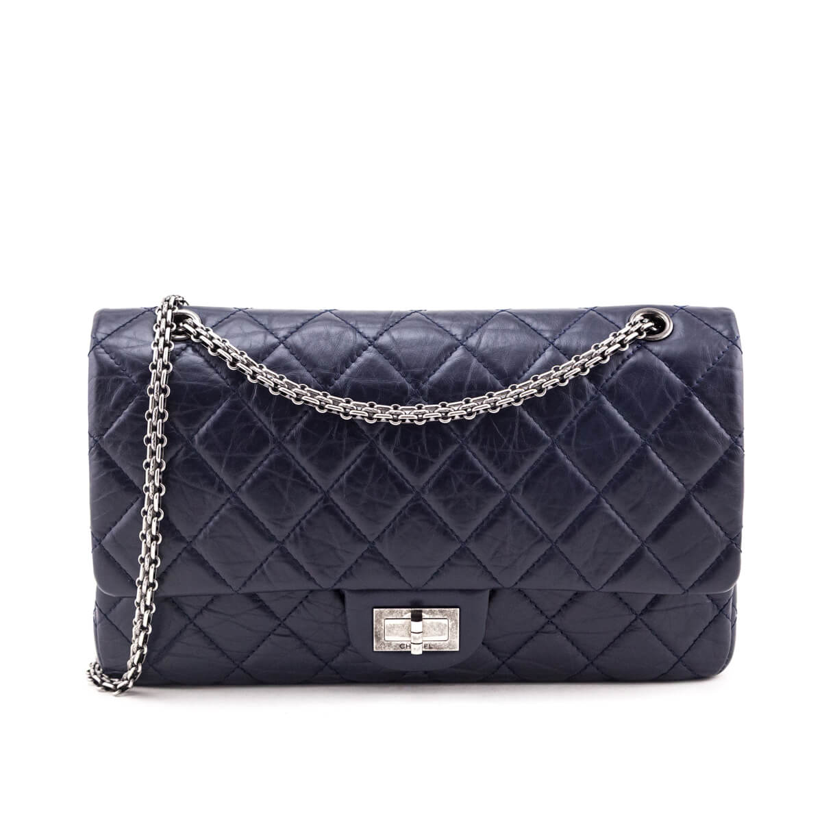 Chanel Navy Aged Calfskin Quilted 2.55 Reissue 227 Flap - Love that Bag etc - Preowned Authentic Designer Handbags Preloved Fashions