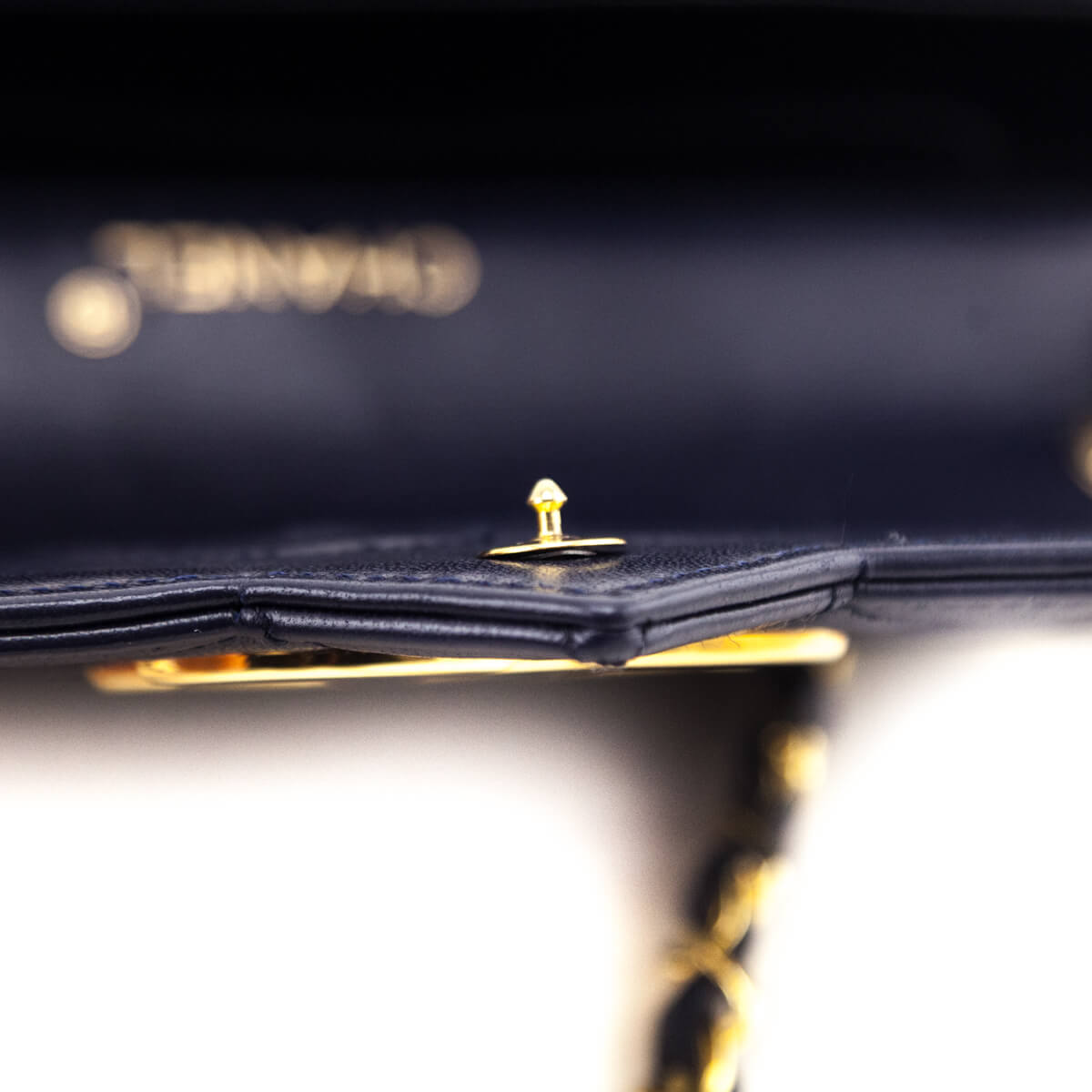 Chanel Navy Blue Lambskin Quilted Vintage Pointed Flap Bag - Love that Bag etc - Preowned Authentic Designer Handbags Preloved Fashions