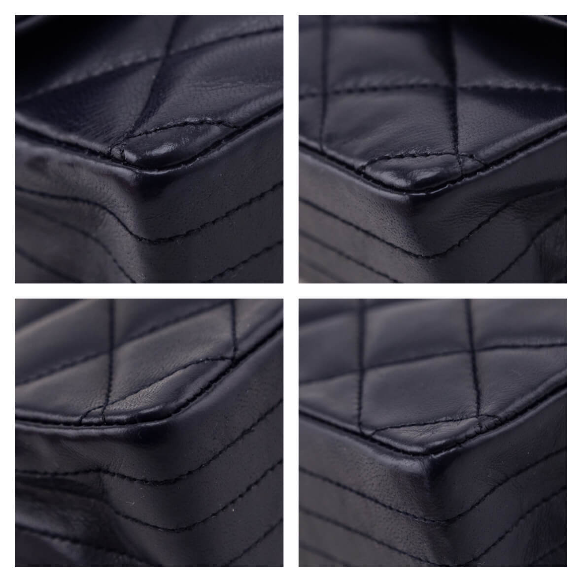 Chanel Navy Blue Lambskin Quilted Vintage Pointed Flap Bag - Love that Bag etc - Preowned Authentic Designer Handbags Preloved Fashions