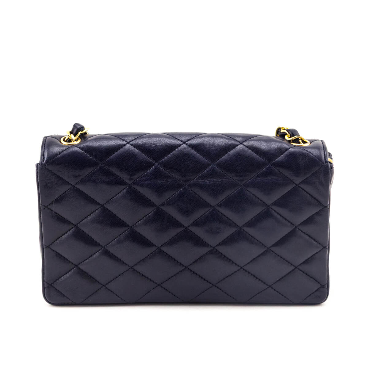 Chanel Navy Blue Lambskin Quilted Vintage Pointed Flap Bag - Love that Bag etc - Preowned Authentic Designer Handbags Preloved Fashions
