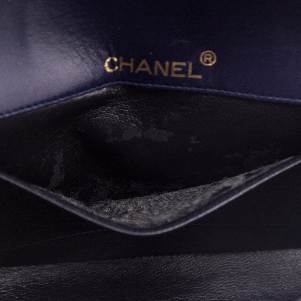 Chanel Navy Blue Lambskin Quilted Vintage Pointed Flap Bag - Love that Bag etc - Preowned Authentic Designer Handbags Preloved Fashions