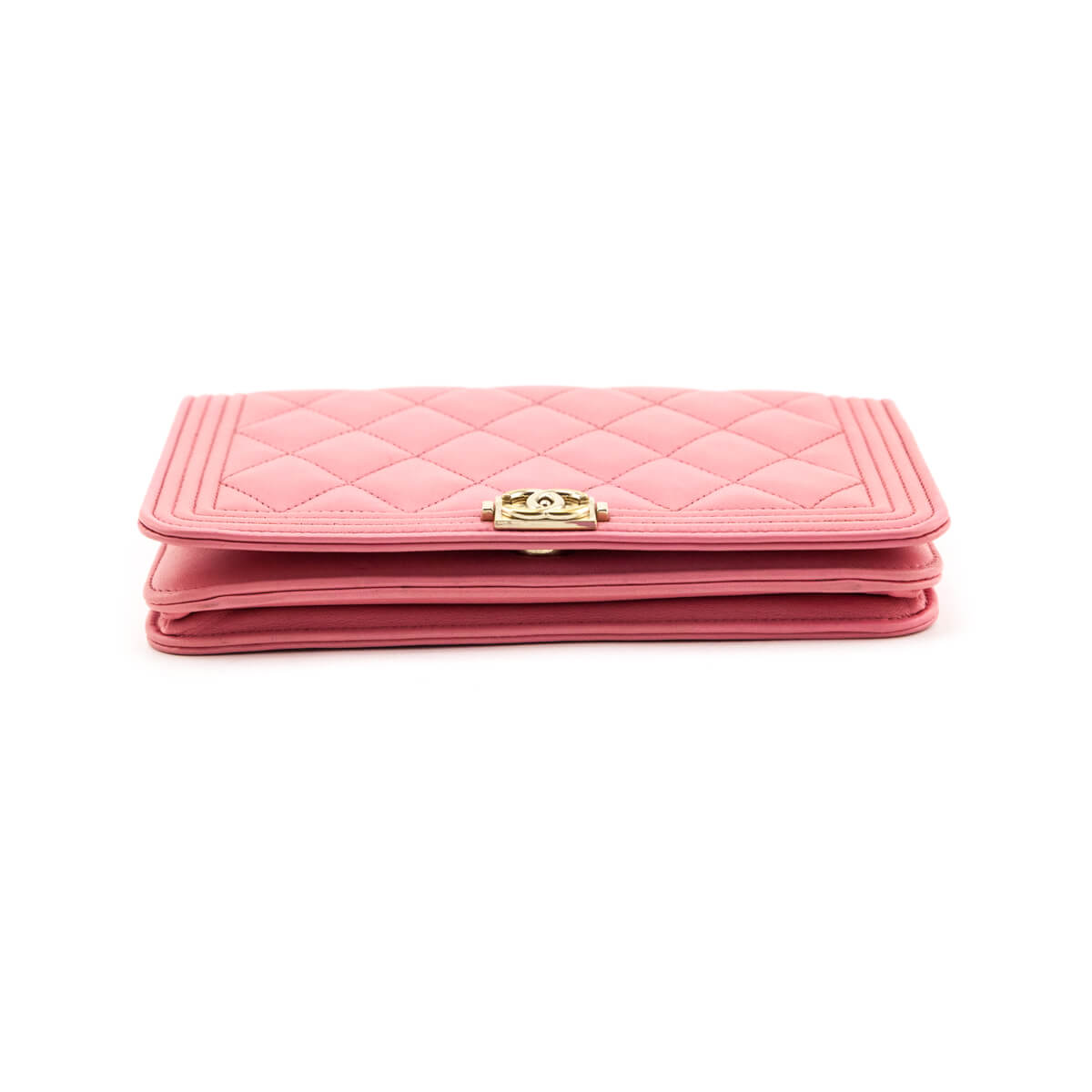 Chanel Pink Calfskin Quilted Boy Wallet On Chain WOC - Love that Bag etc - Preowned Authentic Designer Handbags Preloved Fashions