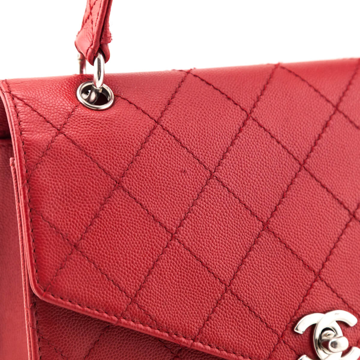 Chanel Red Caviar Top Handle Envelope Flap Bag - Love that Bag etc - Preowned Authentic Designer Handbags Preloved Fashions
