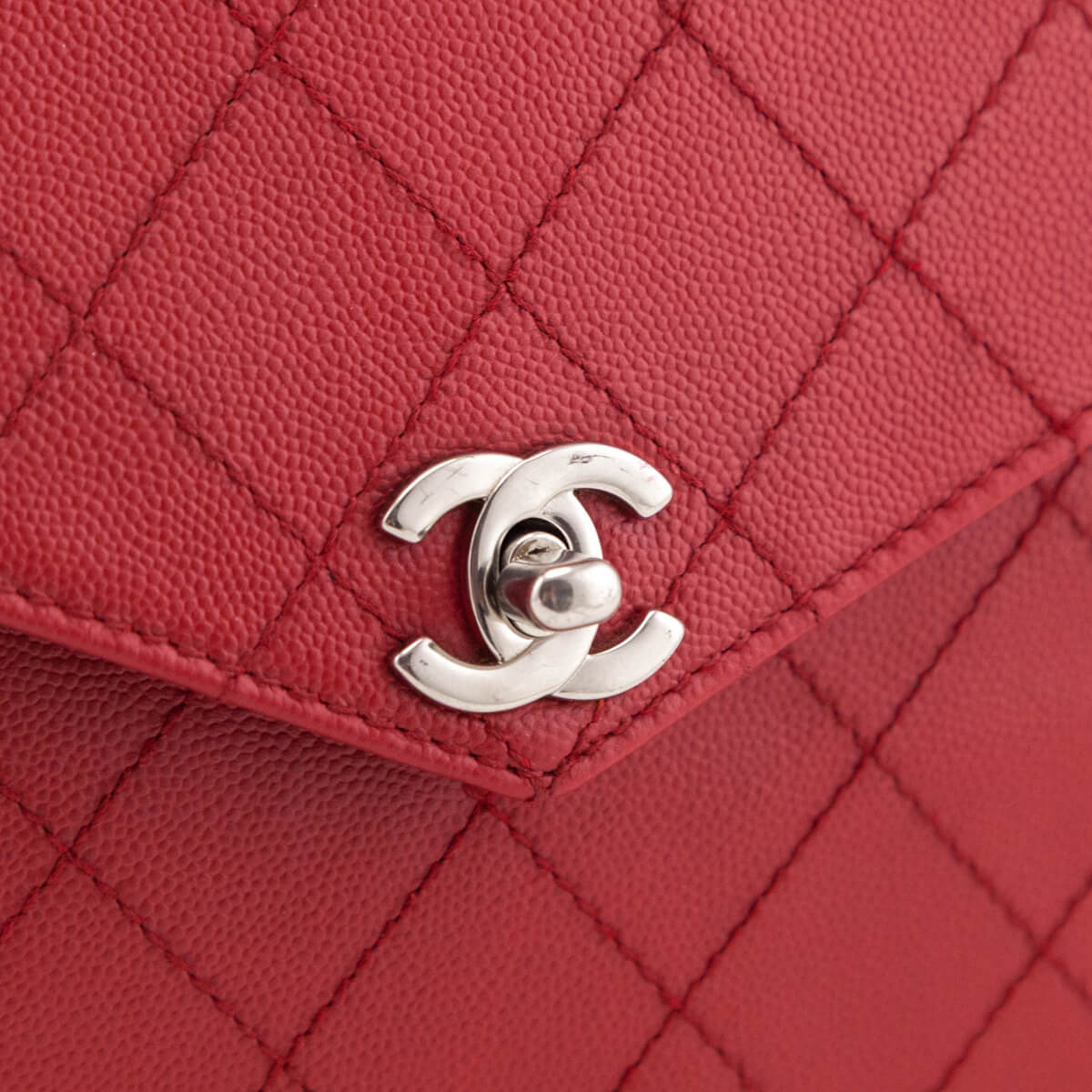 Chanel Red Caviar Top Handle Envelope Flap Bag - Love that Bag etc - Preowned Authentic Designer Handbags Preloved Fashions