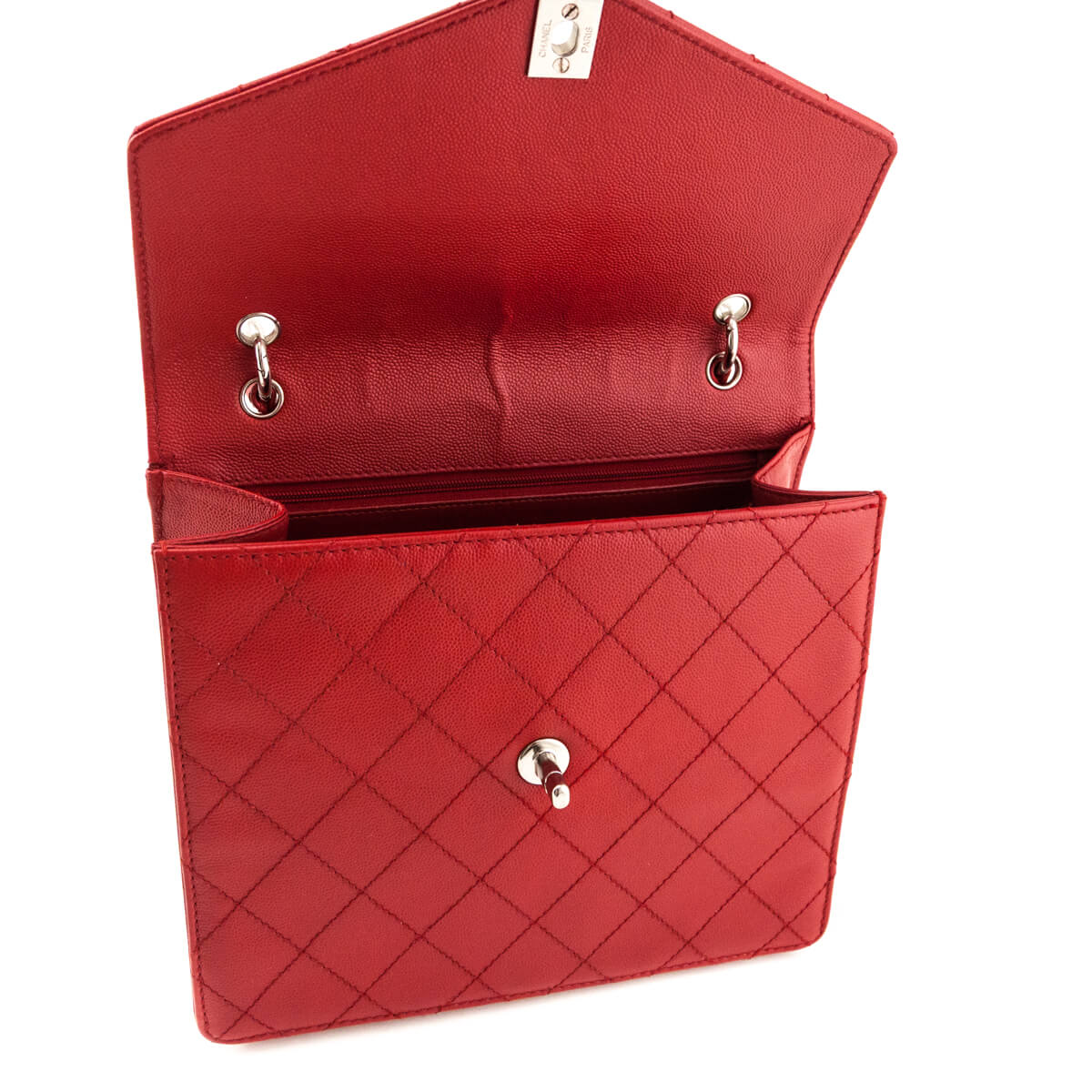 Chanel Red Caviar Top Handle Envelope Flap Bag - Love that Bag etc - Preowned Authentic Designer Handbags Preloved Fashions