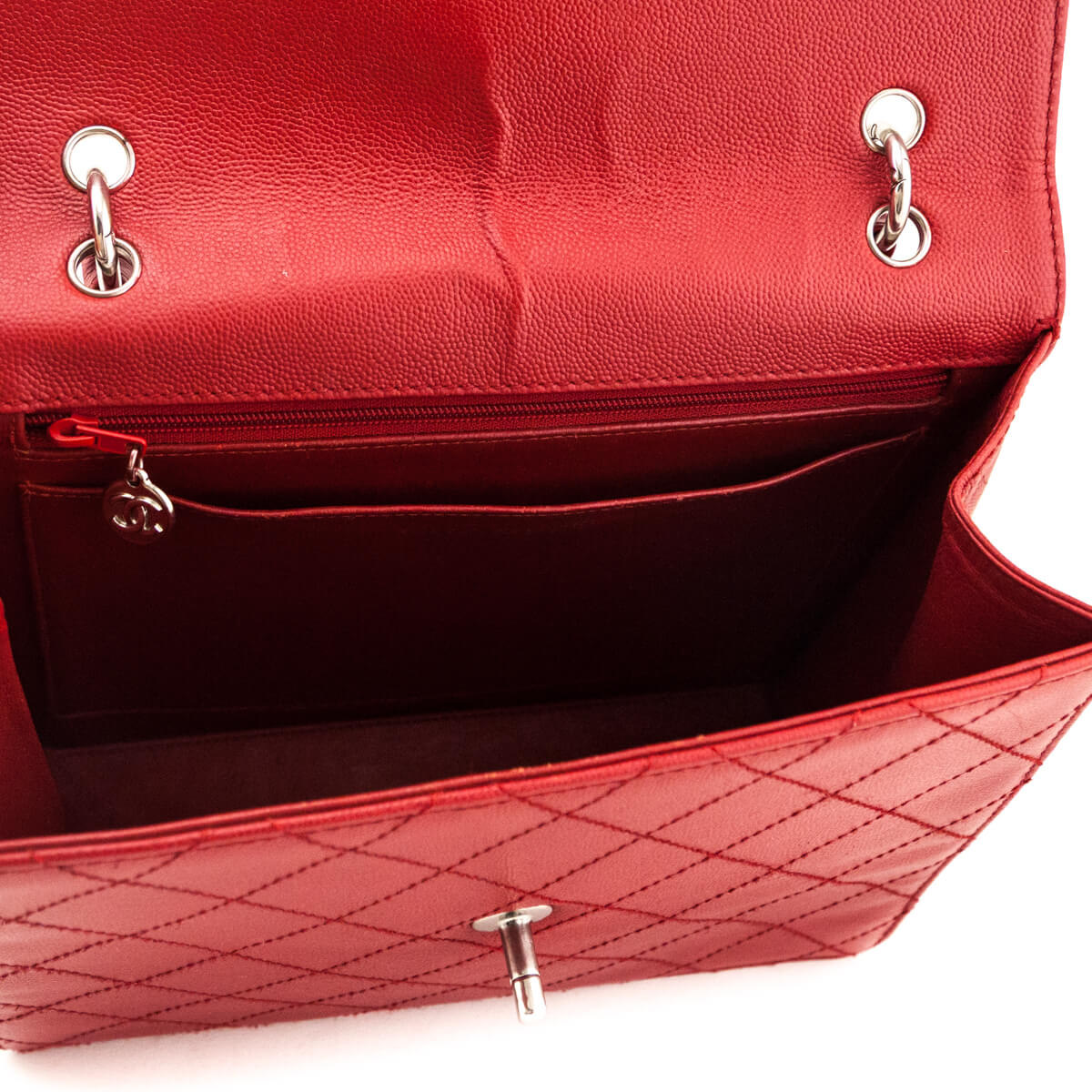 Chanel Red Caviar Top Handle Envelope Flap Bag - Love that Bag etc - Preowned Authentic Designer Handbags Preloved Fashions