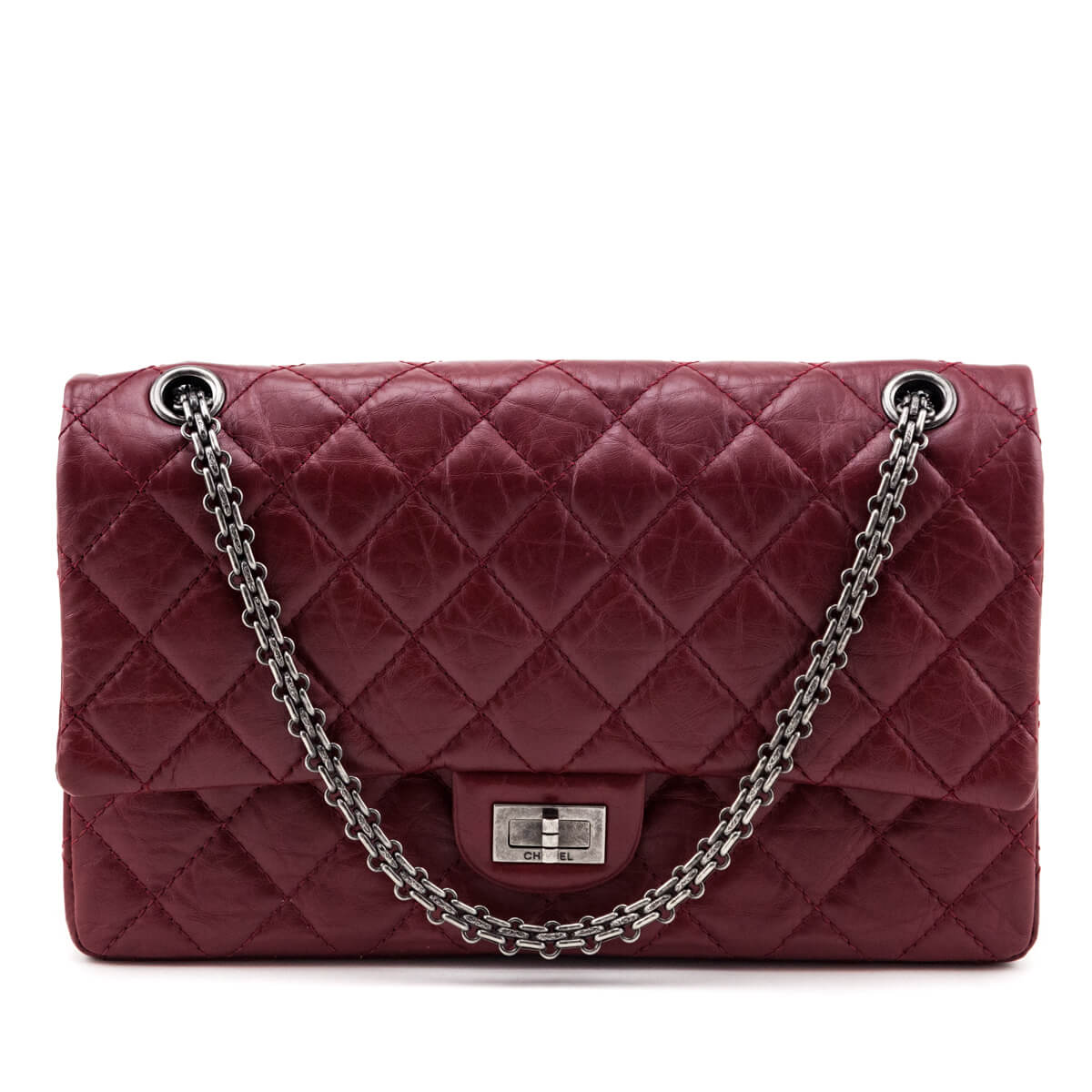 Chanel Red Quilted Aged Calfskin 2.55 Reissue 226 Flap Bag - Love that Bag etc - Preowned Authentic Designer Handbags Preloved Fashions