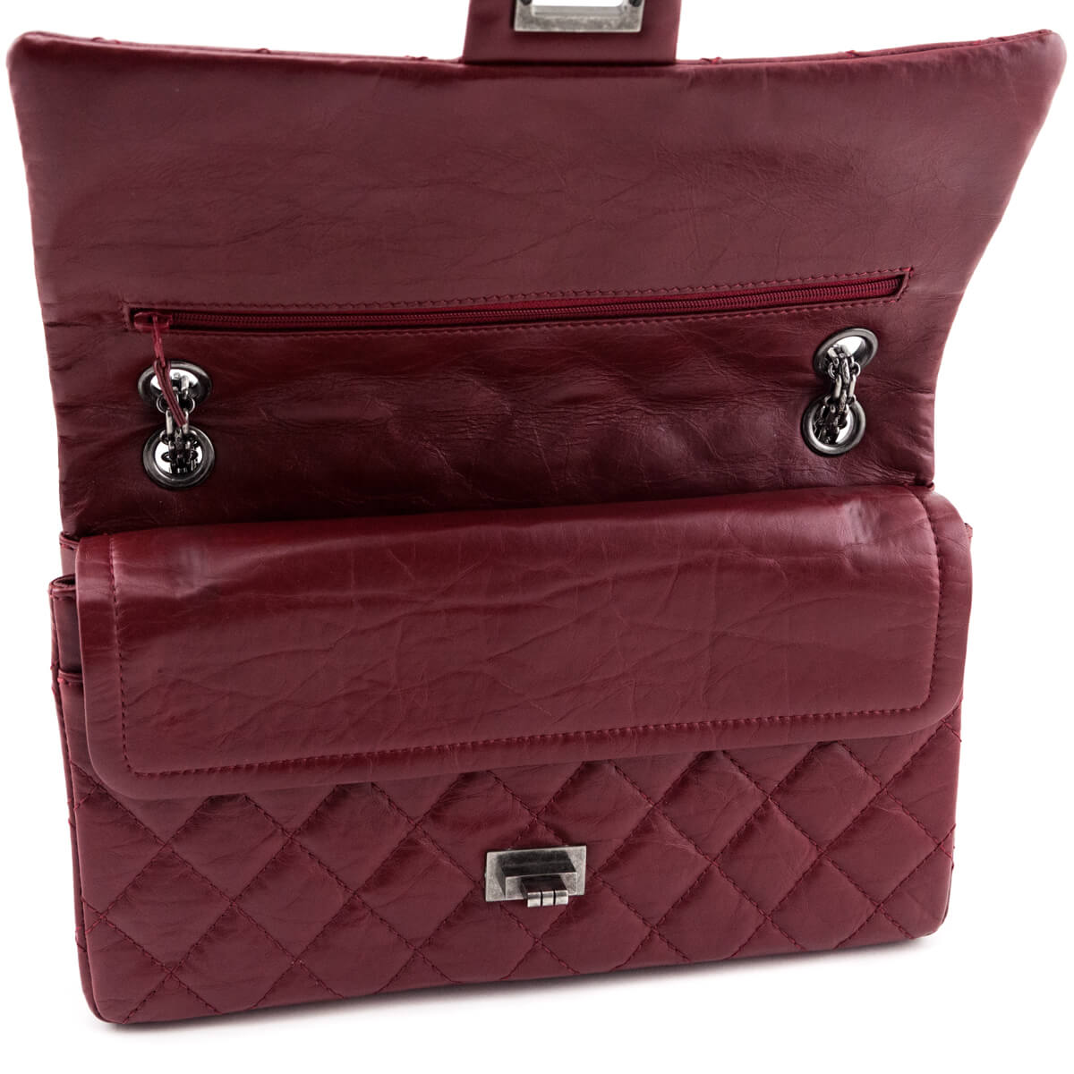 Chanel Red Quilted Aged Calfskin 2.55 Reissue 226 Flap Bag - Love that Bag etc - Preowned Authentic Designer Handbags Preloved Fashions