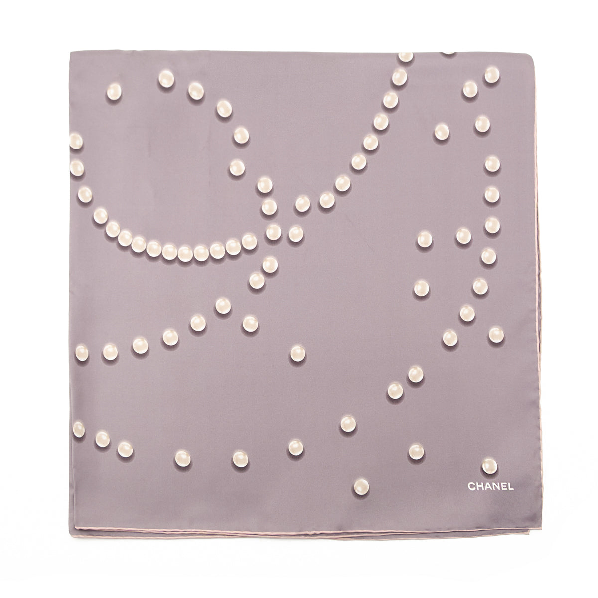 Chanel Taupe Silk Pearl Scarf - Love that Bag etc - Preowned Authentic Designer Handbags Preloved Fashions