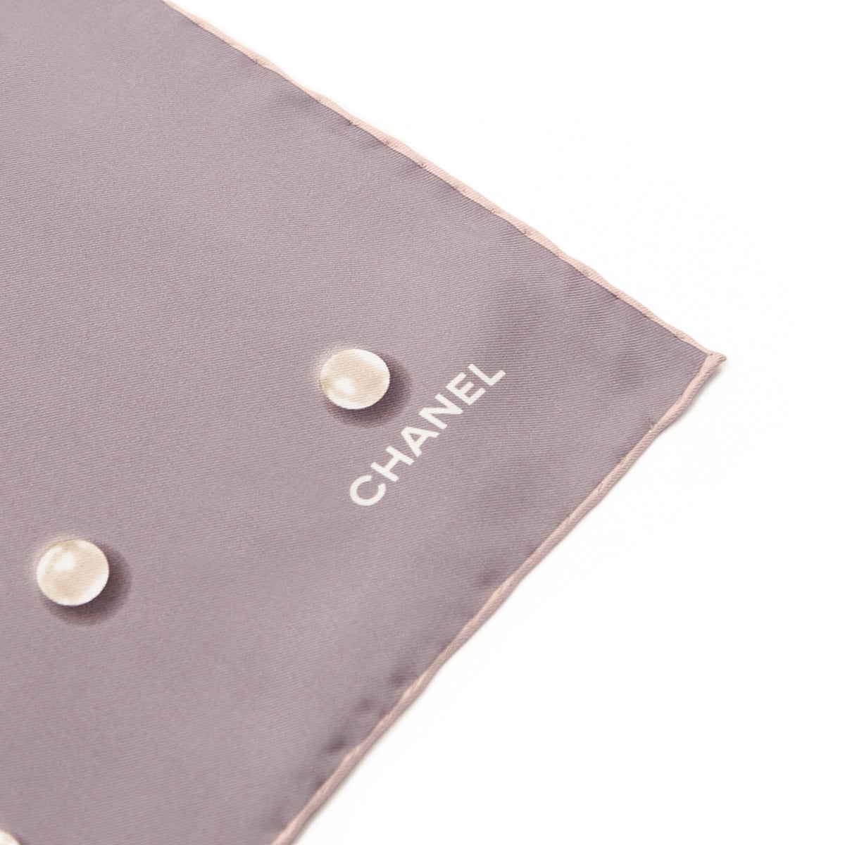Chanel Taupe Silk Pearl Scarf - Love that Bag etc - Preowned Authentic Designer Handbags Preloved Fashions