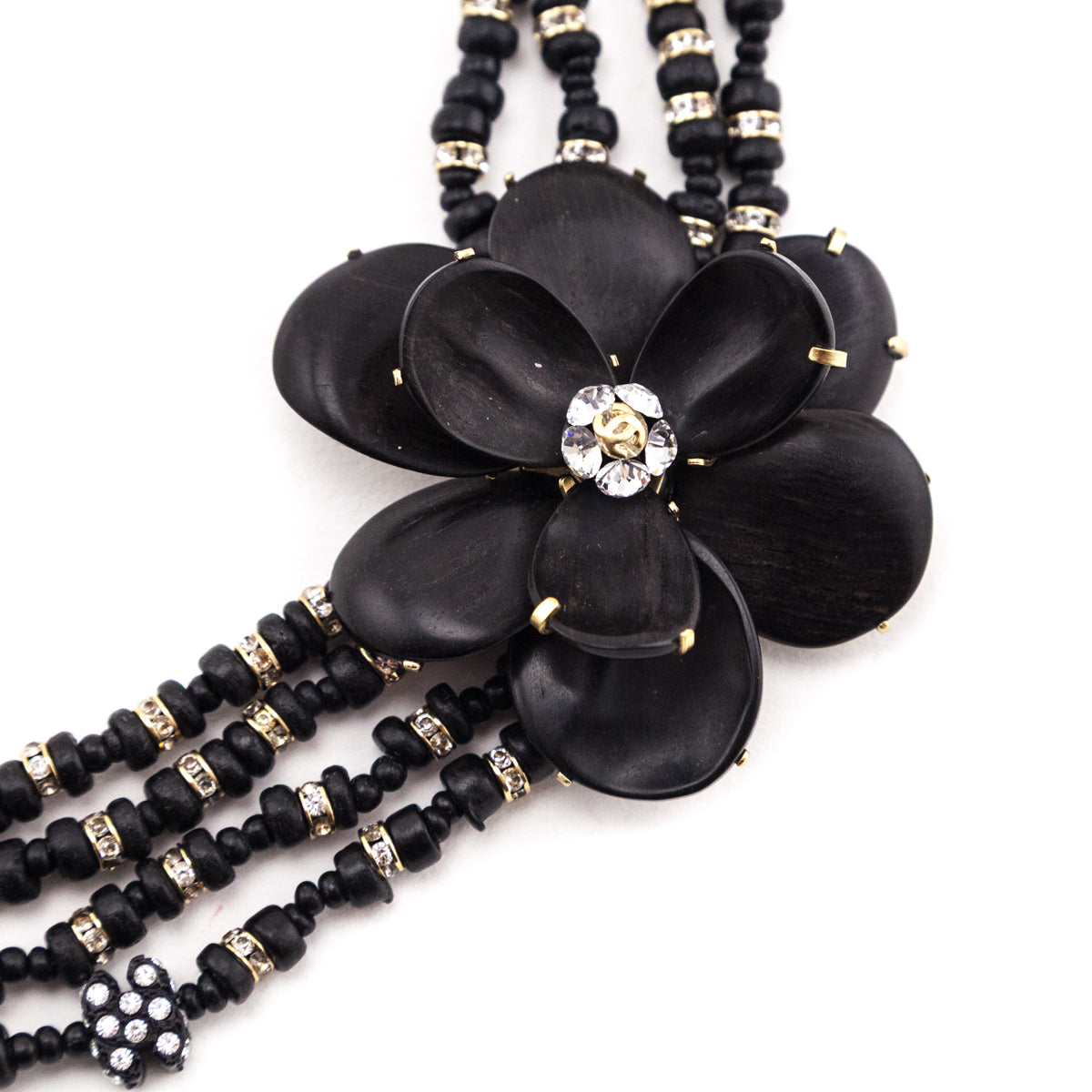 Chanel Wooden Bead Camellia 2002 Multi-Strand Necklace - Love that Bag etc - Preowned Authentic Designer Handbags Preloved Fashions