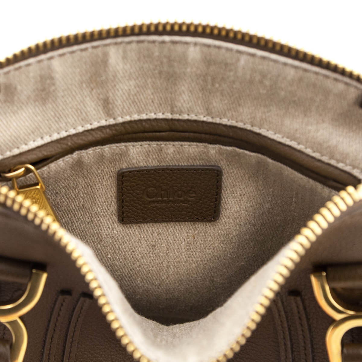 Chloe Dark Khaki Calfskin Small Marcie Satchel - Love that Bag etc - Preowned Authentic Designer Handbags Preloved Fashions