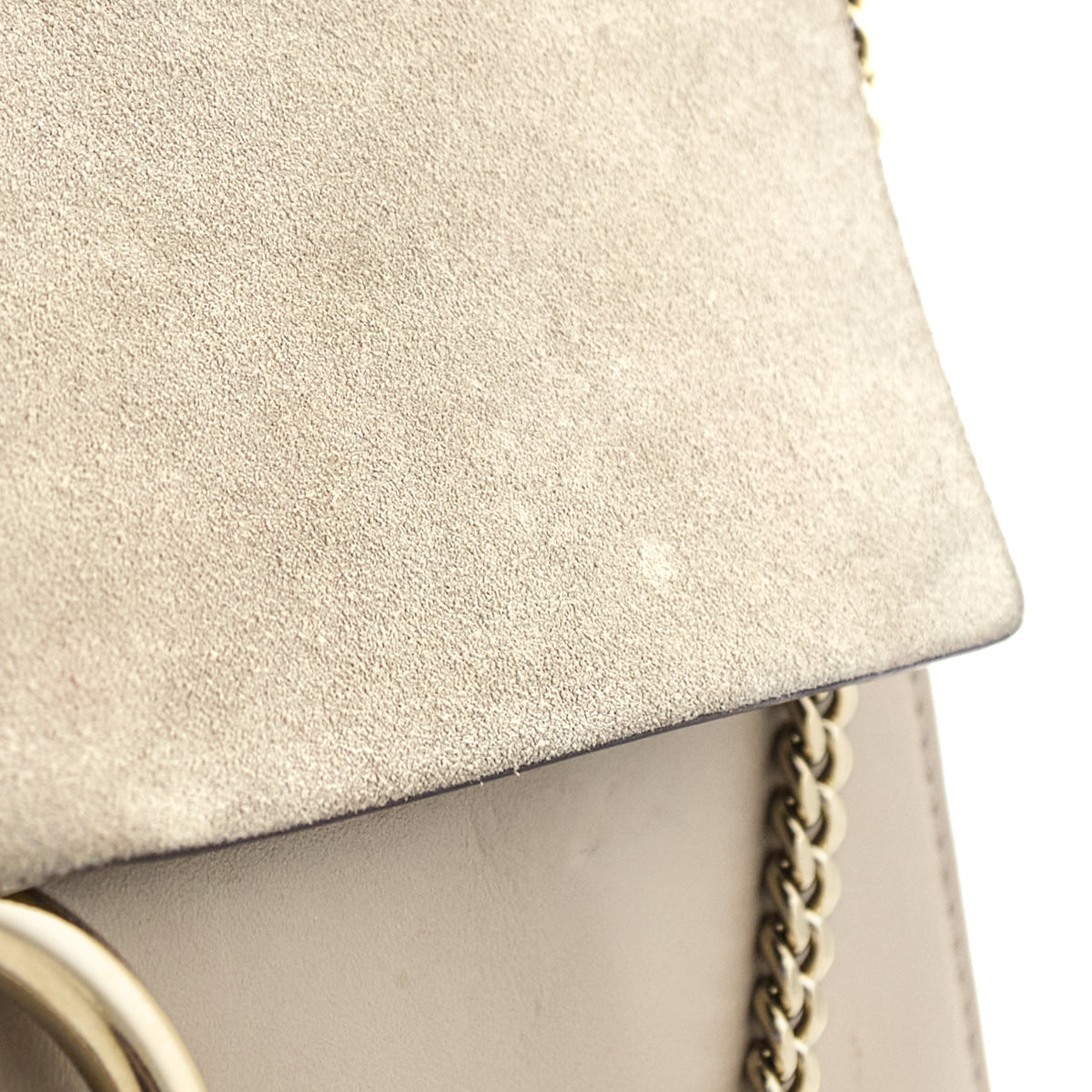 Chloe Motty Grey Calfskin Suede Medium Faye Shoulder Bag - Love that Bag etc - Preowned Authentic Designer Handbags Preloved Fashions