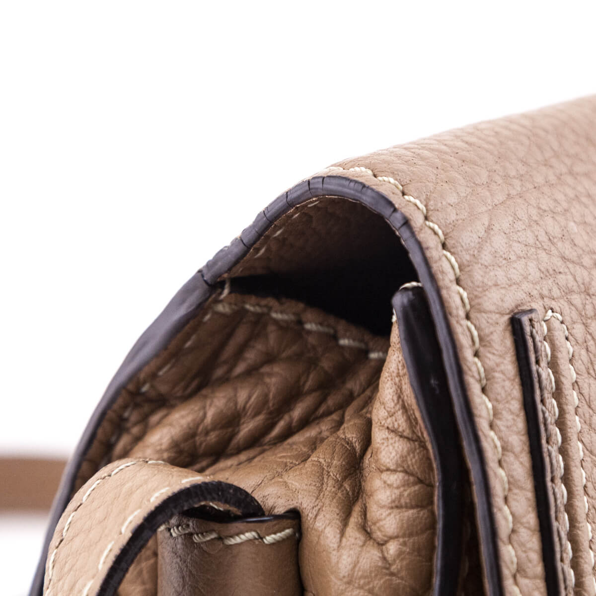 Chloe Taupe Calfskin Mini Marcie Round Saddle Crossbody - Love that Bag etc - Preowned Authentic Designer Handbags Preloved Fashions