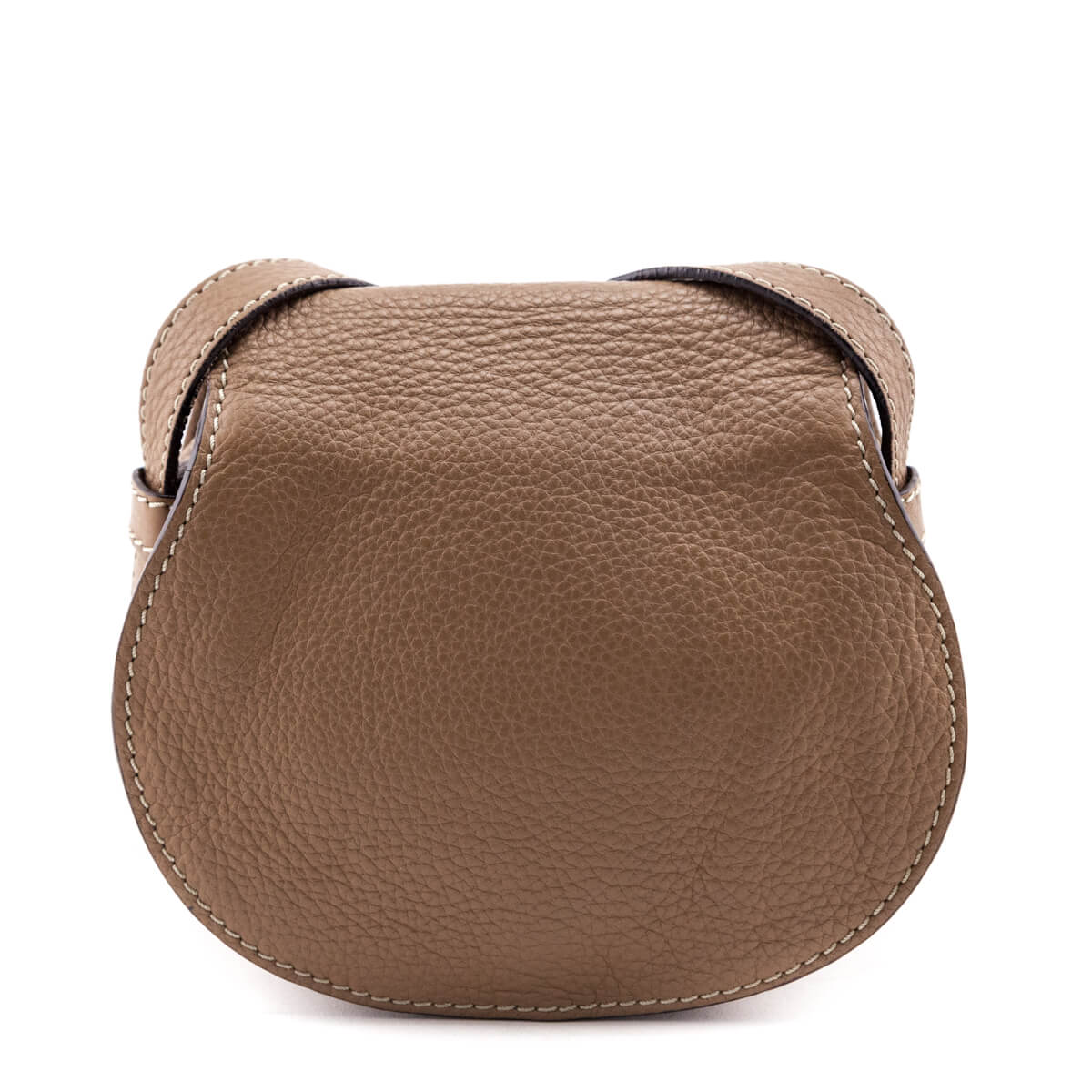 Chloe Taupe Calfskin Mini Marcie Round Saddle Crossbody - Love that Bag etc - Preowned Authentic Designer Handbags Preloved Fashions