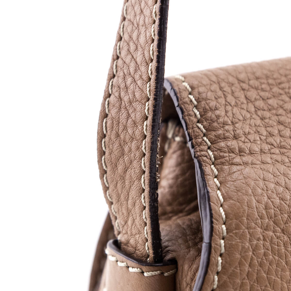 Chloe Taupe Calfskin Mini Marcie Round Saddle Crossbody - Love that Bag etc - Preowned Authentic Designer Handbags Preloved Fashions