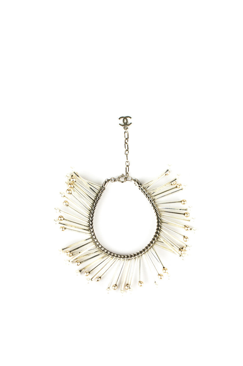 Chanel Silver Pearl Sunray Solar Bracelet - Love that Bag etc - Preowned Authentic Designer Handbags Preloved Fashions