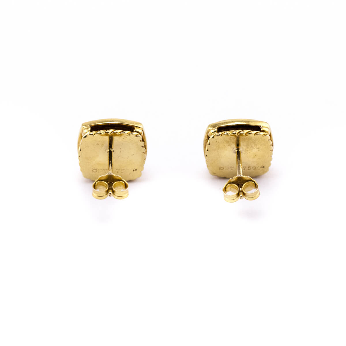 David Yurman 18K Gold Onyx Diamonds Stud Earrings - Love that Bag etc - Preowned Authentic Designer Handbags Preloved Fashions