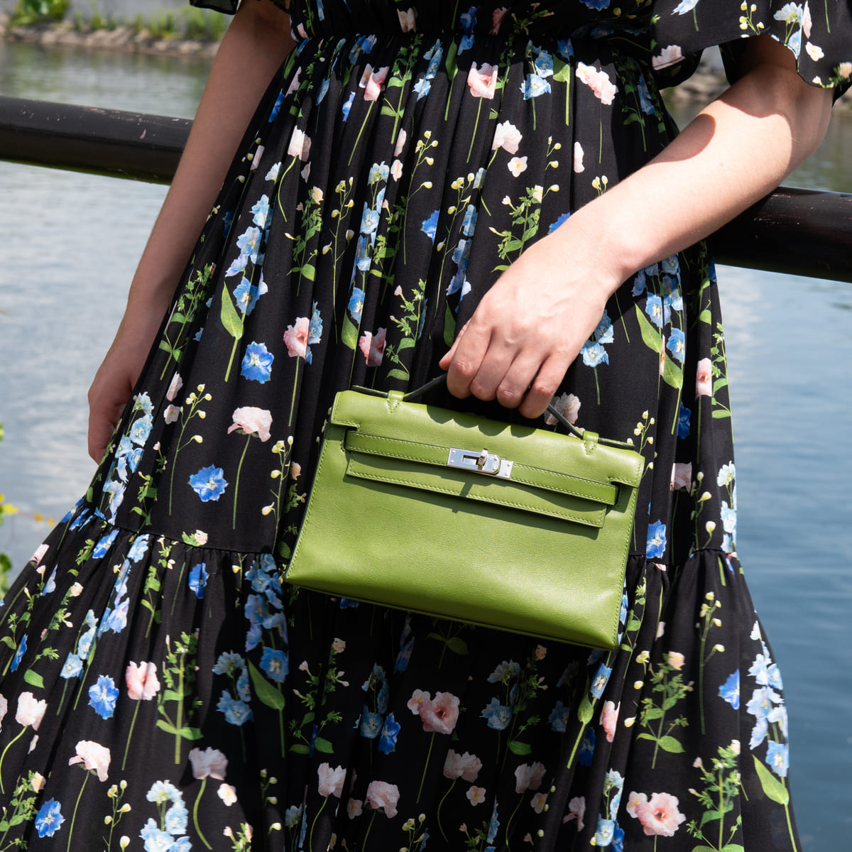 Hermes Vert Pelouse Swift Kelly Pochette - Love that Bag etc - Preowned Authentic Designer Handbags Preloved Fashions