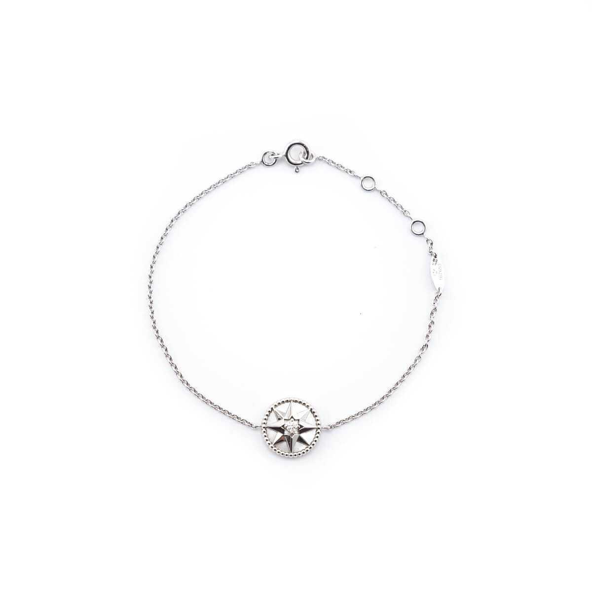 Dior 18K White Gold Diamond Mother of Pearl Rose Des Vents Bracelet - Love that Bag etc - Preowned Authentic Designer Handbags Preloved Fashions