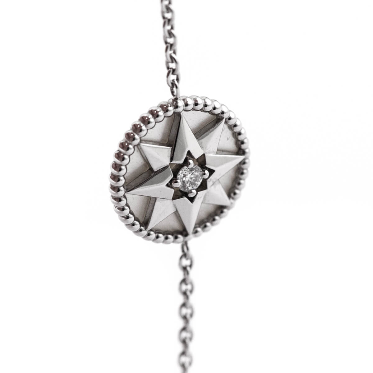 Dior 18K White Gold Diamond Mother of Pearl Rose Des Vents Bracelet - Love that Bag etc - Preowned Authentic Designer Handbags Preloved Fashions