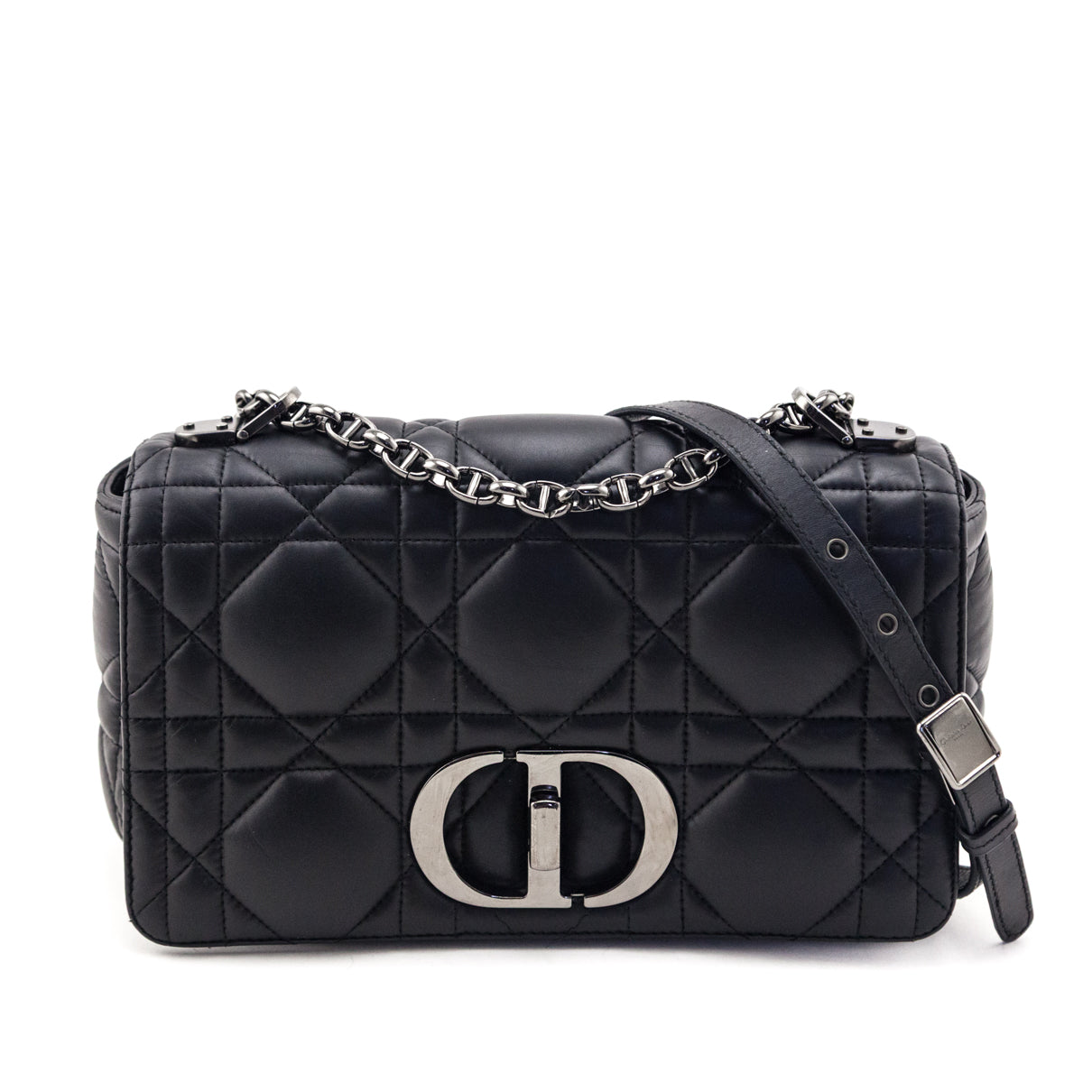 Dior Black Calfskin Macrocannage Medium Caro Bag - Love that Bag etc - Preowned Authentic Designer Handbags Preloved Fashions