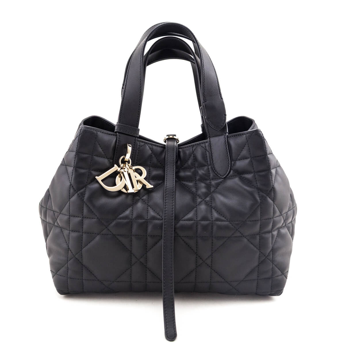 Dior Black Calfskin Macrocannage Medium Toujours - Love that Bag etc - Preowned Authentic Designer Handbags Preloved Fashions