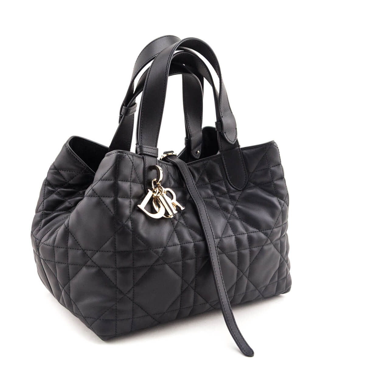 Dior Black Calfskin Macrocannage Medium Toujours - Love that Bag etc - Preowned Authentic Designer Handbags Preloved Fashions