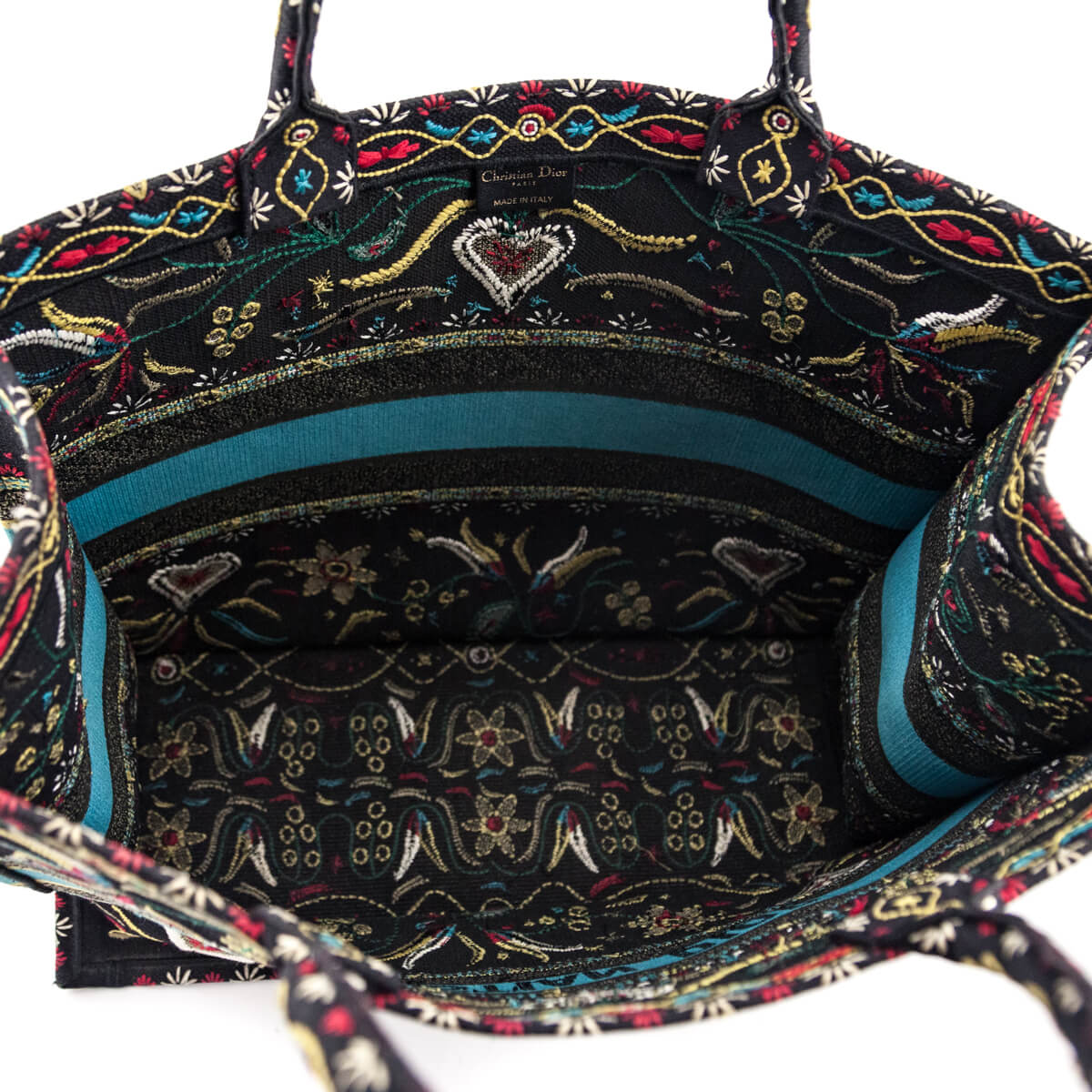 Dior Black Multicolor Embroidered Large Book Tote - Love that Bag etc - Preowned Authentic Designer Handbags Preloved Fashions