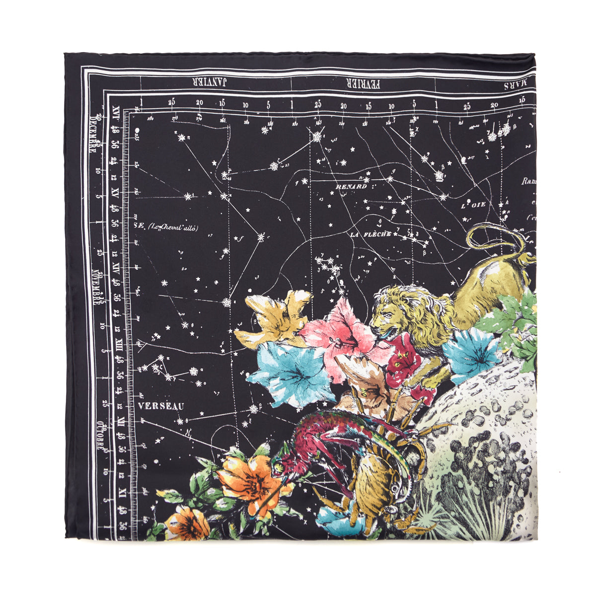 Dior Black Silk Zodiac Scarf 90 - Love that Bag etc - Preowned Authentic Designer Handbags Preloved Fashions