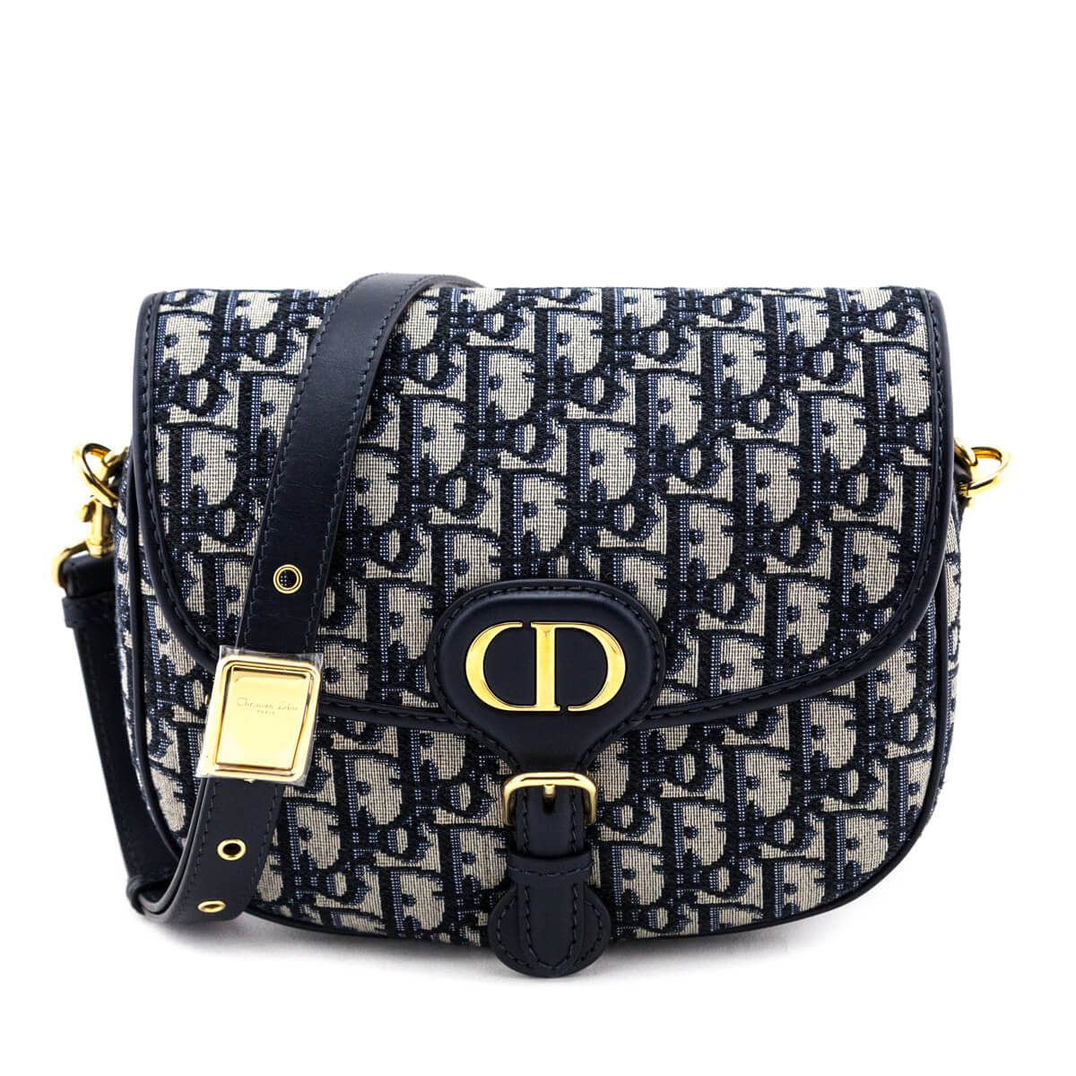 Dior Blue Oblique Jacquard Medium Bobby Flap Bag - Love that Bag etc - Preowned Authentic Designer Handbags Preloved Fashions
