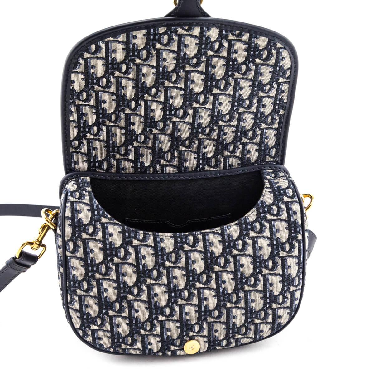 Dior Blue Oblique Jacquard Medium Bobby Flap Bag - Love that Bag etc - Preowned Authentic Designer Handbags Preloved Fashions